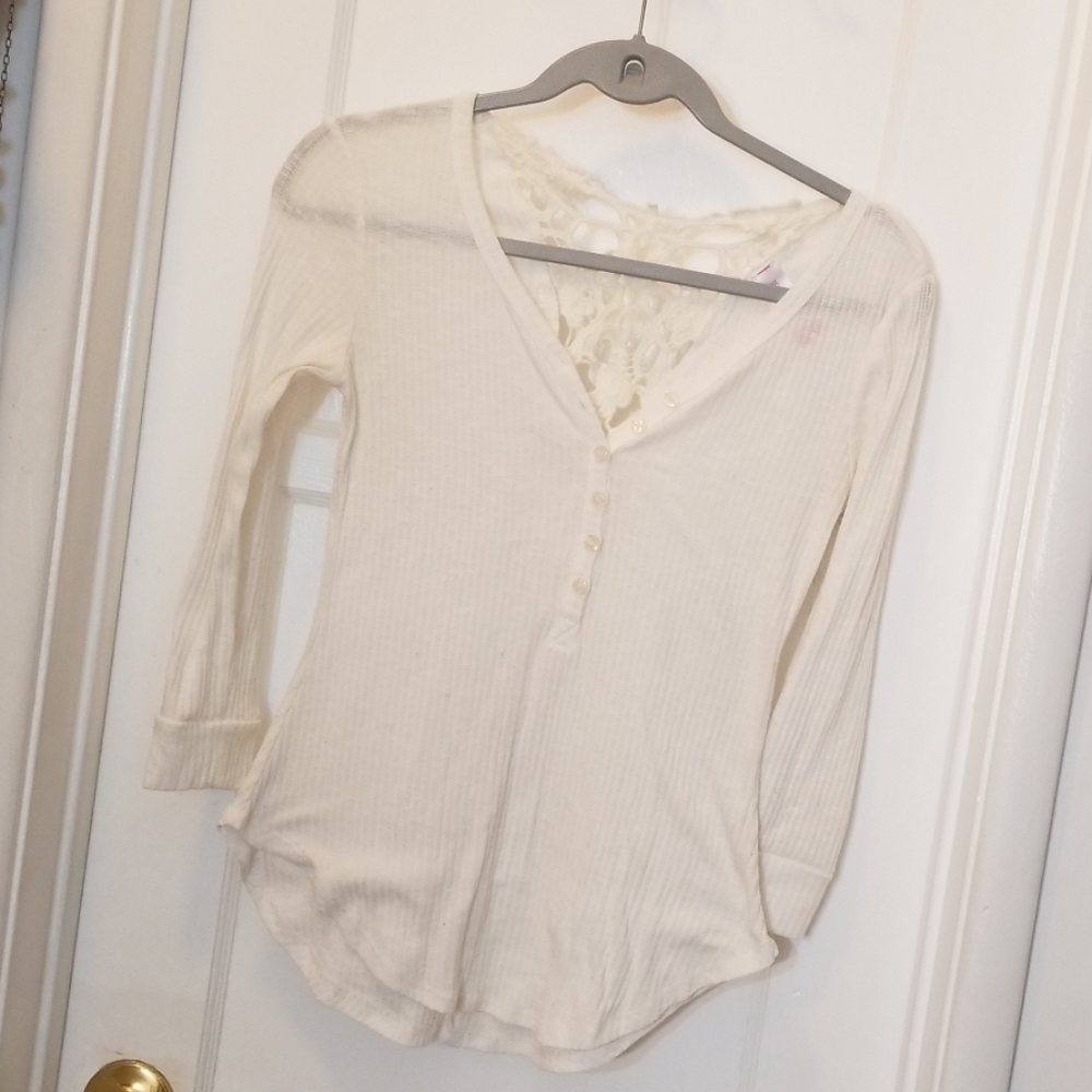 White long sleeve top